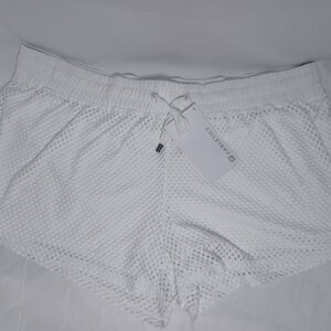 White Textured Shorts